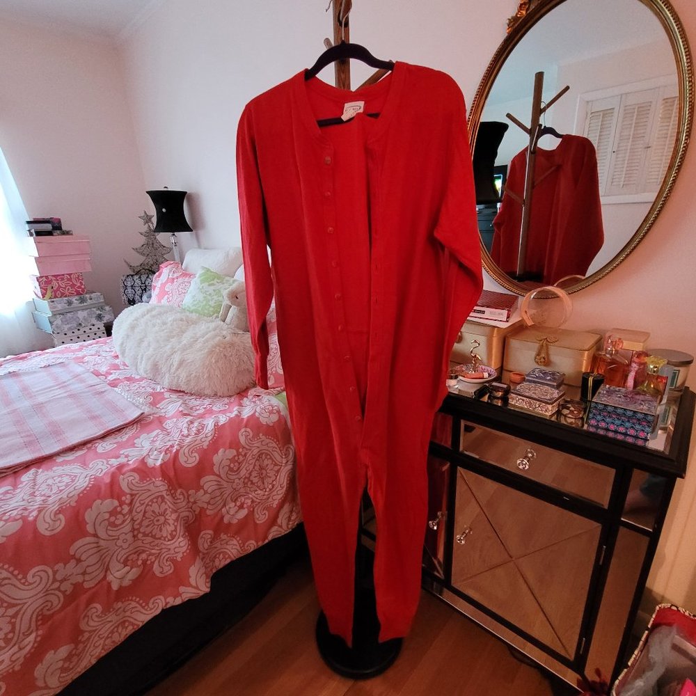 Original Vintage Men's Duofold Union Suit Euc Red… Gem